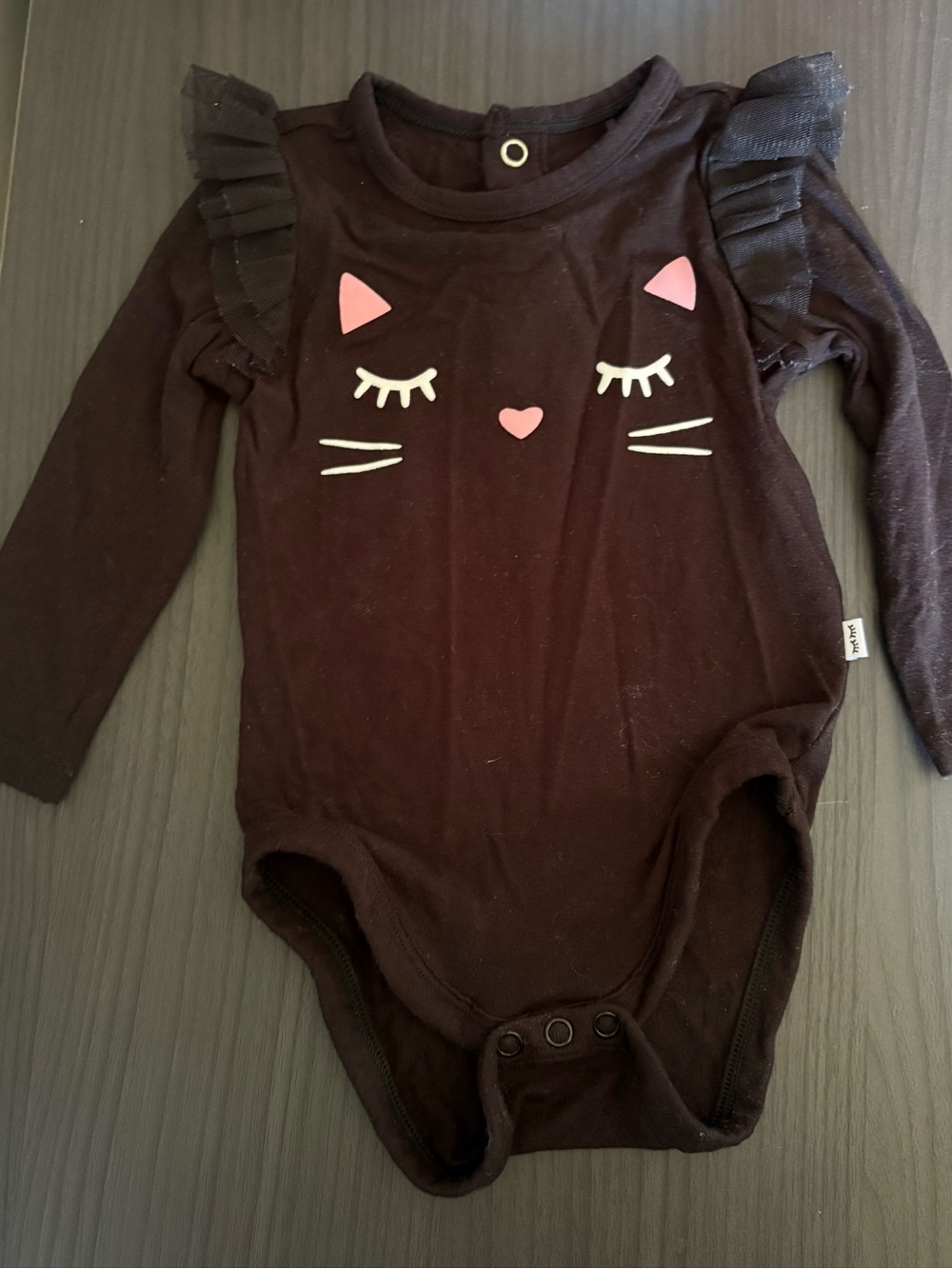 Little Sleepies Baby Girls Black Cat Ruffle One-Piece Bodysuit